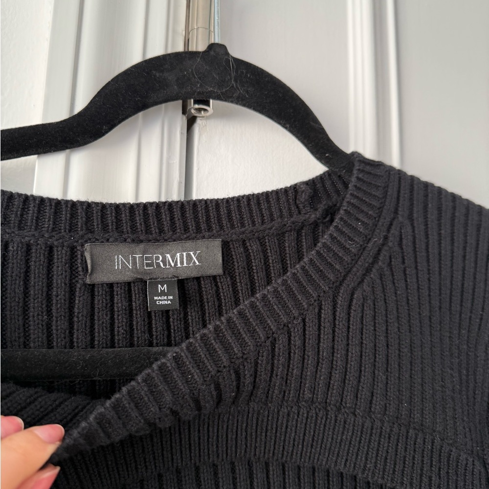 INTERMIX Black Ribbed Sweater - Picture 2 of 3